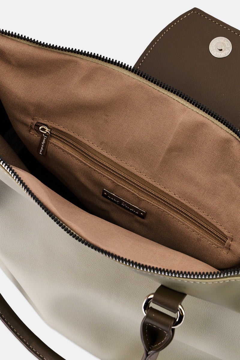 Kathy Ireland Women Brand Logo Handbag, Light Grey - Image 4