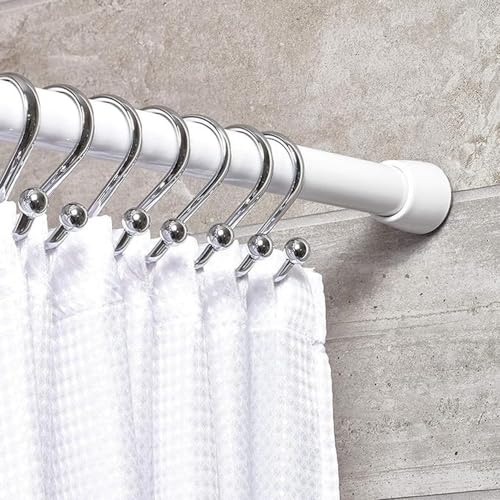 InterDesign iDesign Cameo Steel Adjustable Length Shower Curtain Tension Rod - 43-75", White - Image 4