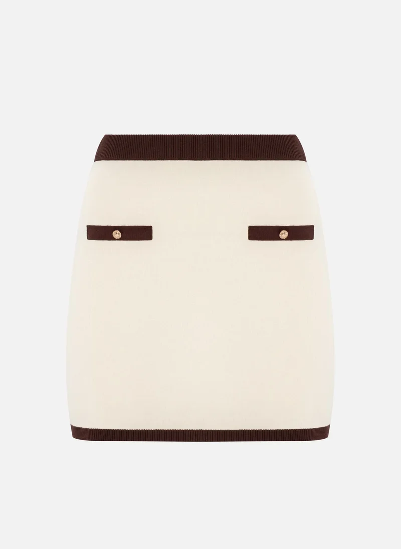 Lichi  Straight mini skirt with contrasting inserts for Women | Best Price UAE