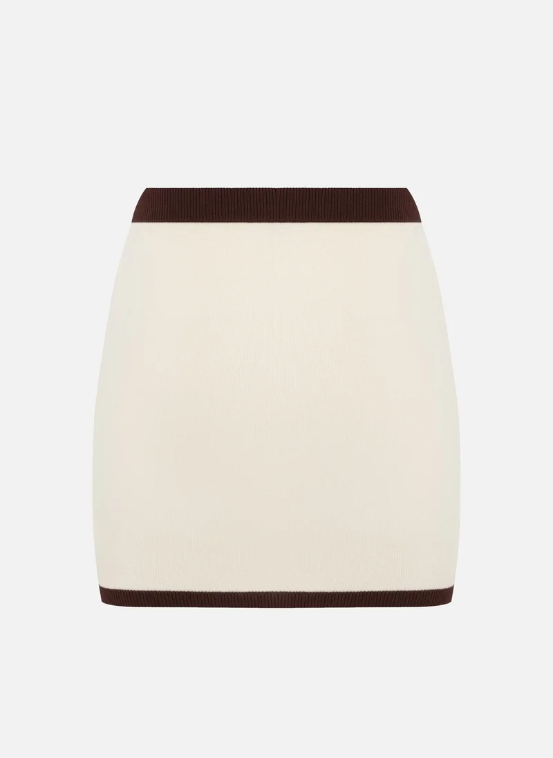 Lichi  Straight mini skirt with contrasting inserts for Women | Best Price UAE