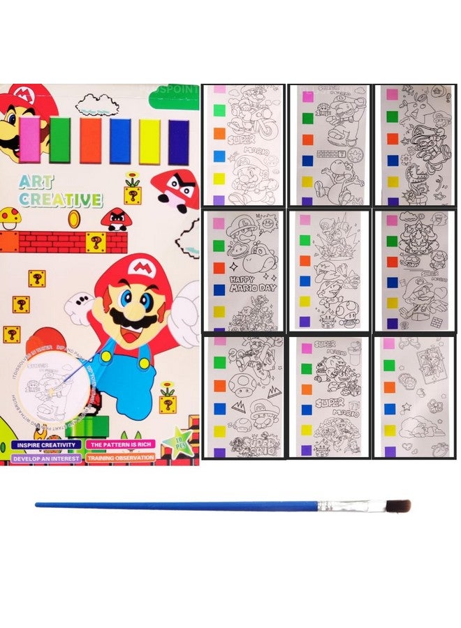 PLUSPOINT Paint with Water Coloring Book,10 Sheets Cute Cartoon Character Watercolor Painting Books 2Pack Pocket Painting Book for Toddlers Kids Art Craft Gift Ages 3+, Multicolor - Image 3