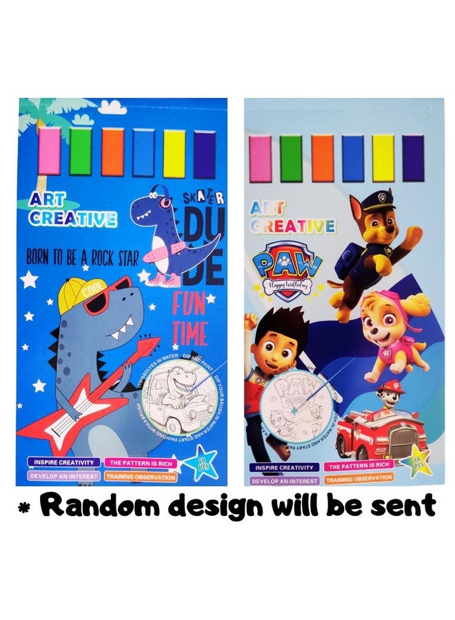 PLUSPOINT Paint with Water Coloring Book,10 Sheets Cute Cartoon Character Watercolor Painting Books 2Pack Pocket Painting Book for Toddlers Kids Art Craft Gift Ages 3+, Multicolor - Image 2