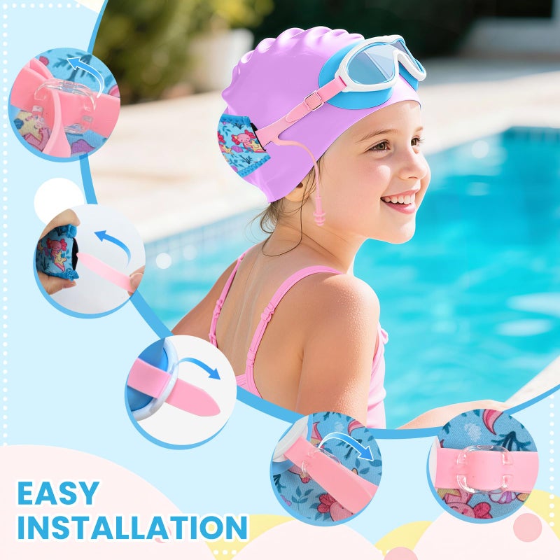 EHZYP Toddler Swim with Axolotl Fabric Strap No Tangle Pain-Free, Anti-Fog Swimming Pool Goggle No Leak for 3-15 YearsToddlers Girls Boysï¼ˆBlueï¼‰ - Image 2