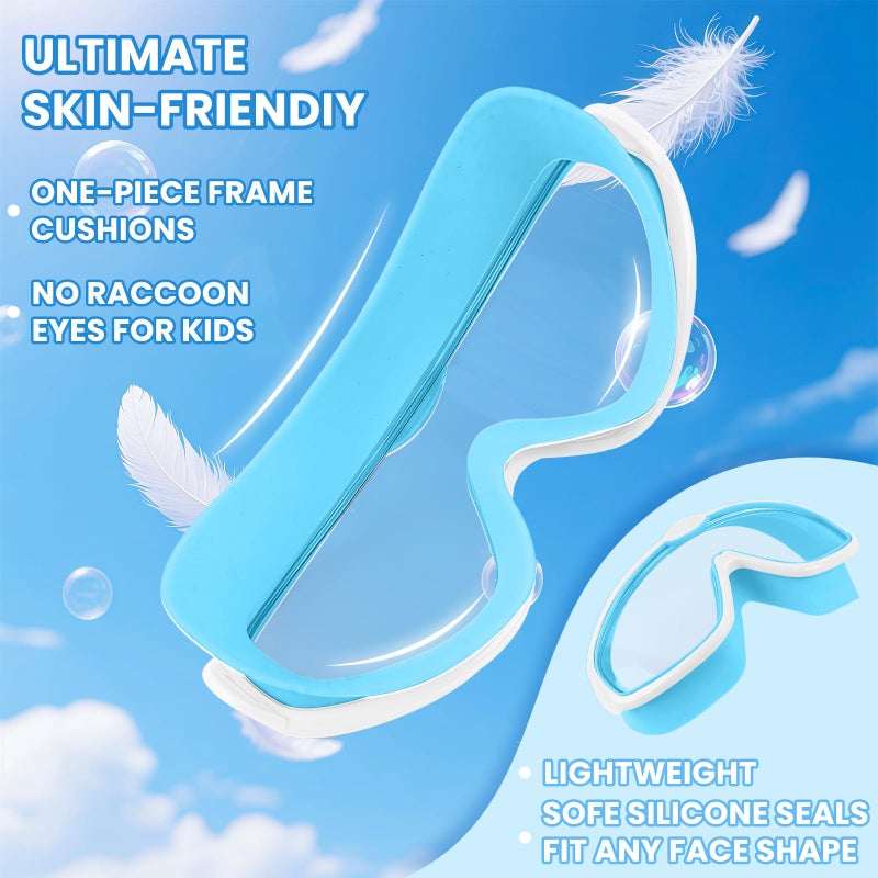 EHZYP Toddler Swim with Axolotl Fabric Strap No Tangle Pain-Free, Anti-Fog Swimming Pool Goggle No Leak for 3-15 YearsToddlers Girls Boysï¼ˆBlueï¼‰ - Image 4