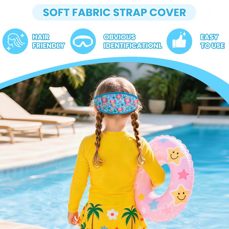 EHZYP Toddler Swim with Axolotl Fabric Strap No Tangle Pain-Free, Anti-Fog Swimming Pool Goggle No Leak for 3-15 YearsToddlers Girls Boysï¼ˆBlueï¼‰ - Image 3