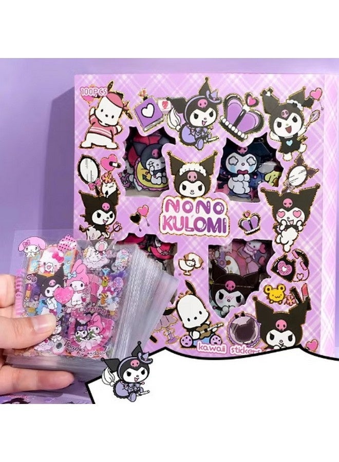 نونو كولومي مجموعة ملصقات سانريو كورومي، 100 ورقة، مجموعة ملصقات فينيل كرتونية زخرفية، مثالية لسجلات القصاصات، وتدوين اليوميات، وأجهزة الكمبيوتر المحمولة، وتزيين الغرفة - Image 1