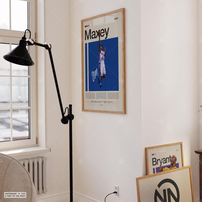 TNESSENTIAL Tyrese Maxey Poster, Philadelphia 76ers, NBA Poster, Sports Poster, Mid Century Modern, NBA Fans, Basketball Gift, Sports Bedroom Posters - Image 3