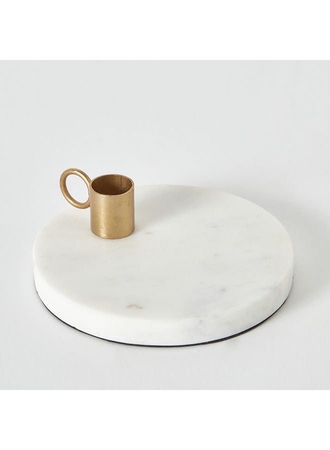 Home Box Liv Metal Candleholder With Marble Base 13 x 4 x 13 cm - Image 5