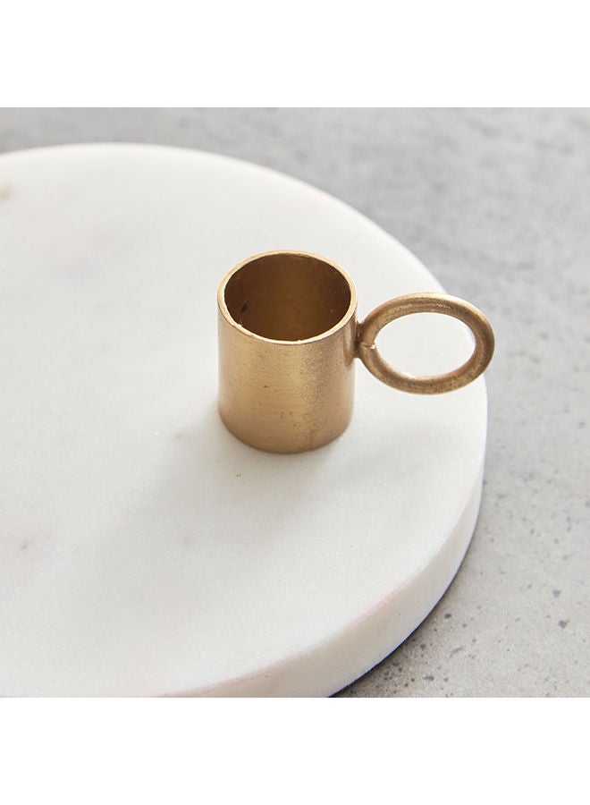 Home Box Liv Metal Candleholder With Marble Base 13 x 4 x 13 cm - Image 3