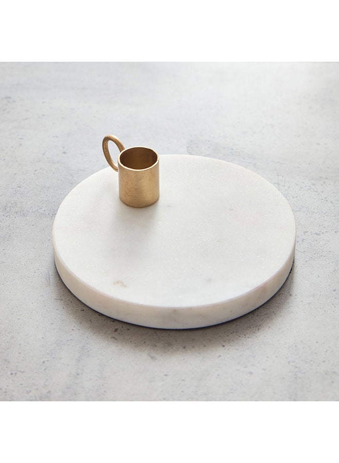 Home Box Liv Metal Candleholder With Marble Base 13 x 4 x 13 cm - Image 2