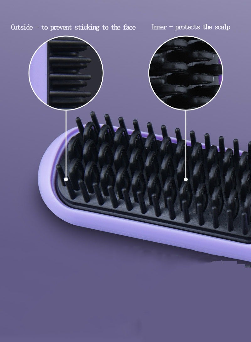JIESSIA التدفئة السيراميك LCD USB التدفئة الكهربائية مشط الأيونات السالبة استقامة الشعر مشط لاسلكي محمول فرد الشعر - Image 5