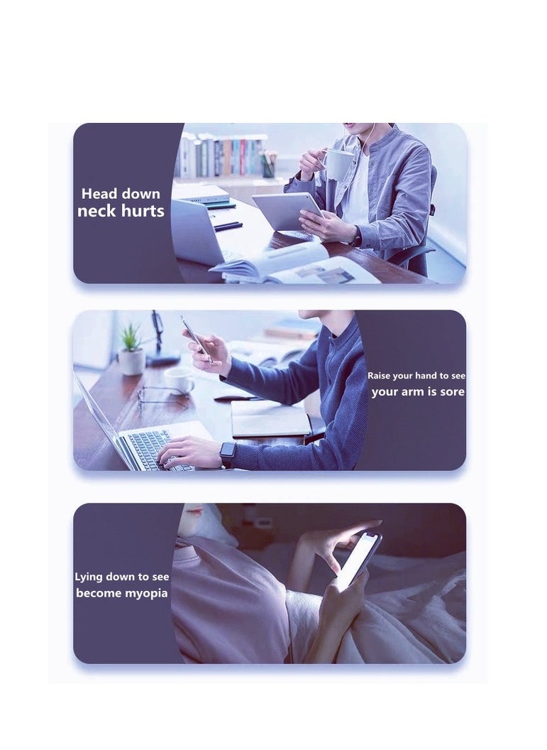 حامل خفيف الوزن قابل للطي من سبائك معدنية للمكتب، حامل هاتف قابل للتعديل، متوافق مع الهواتف والأجهزة اللوحية