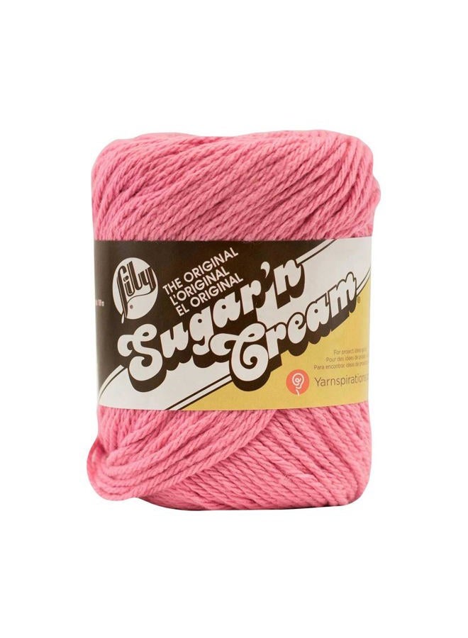 Lily Sugar 'N Cream The Original Solid Yarn - Medium Gauge 100% Cotton - 2.5 oz - Rose Pink - Machine Wash & Dry - Image 1