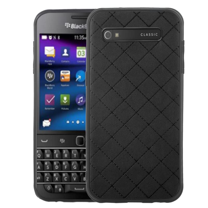 ELISORLI Compatible with Women Men BlackBerry Classic Q20 case Rugged Thin Slim Cell Accessories Anti-Slip Fit Rubber TPU Mobile Phone Silicone Soft Shockproof Bumper Cover for SQC100 Women Men Black - Image 1