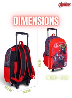 MARVEL Avengers  18 Inch Kids 3-in-1 Trolley School Bag Set - Ergonomic Backpack, Insulated Lunch Bag & Pencil Case,Lightweight, Durable, Students 6+ - Perfect for Travel & School,For Boys  - Image 5
