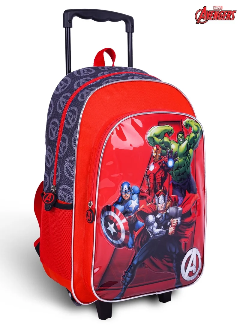 MARVEL Avengers  18 Inch Kids 3-in-1 Trolley School Bag Set - Ergonomic Backpack, Insulated Lunch Bag & Pencil Case,Lightweight, Durable, Students 6+ - Perfect for Travel & School,For Boys