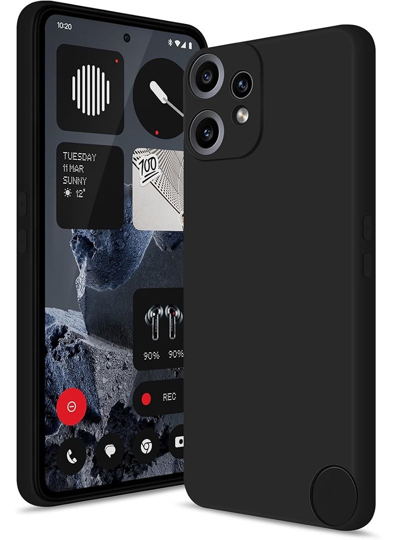 رفع القضية متوافق مع حافظة Nothing CMF Phone 2 Pro مقاس 6.77 بوصة، سيليكون سائل ناعم وممتاز [بطانة من الألياف الدقيقة المضادة للخدش] غطاء هاتف نحيف واقٍ مقاوم للصدمات لهاتف 2 Pro 2025، أسود - Image 1