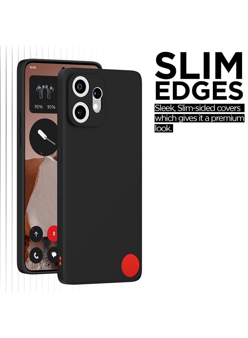 رفع القضية متوافق مع حافظة Nothing CMF Phone 2 Pro مقاس 6.77 بوصة، سيليكون سائل ناعم وممتاز [بطانة من الألياف الدقيقة المضادة للخدش] غطاء هاتف نحيف واقٍ مقاوم للصدمات لهاتف 2 Pro 2025، أسود - Image 5