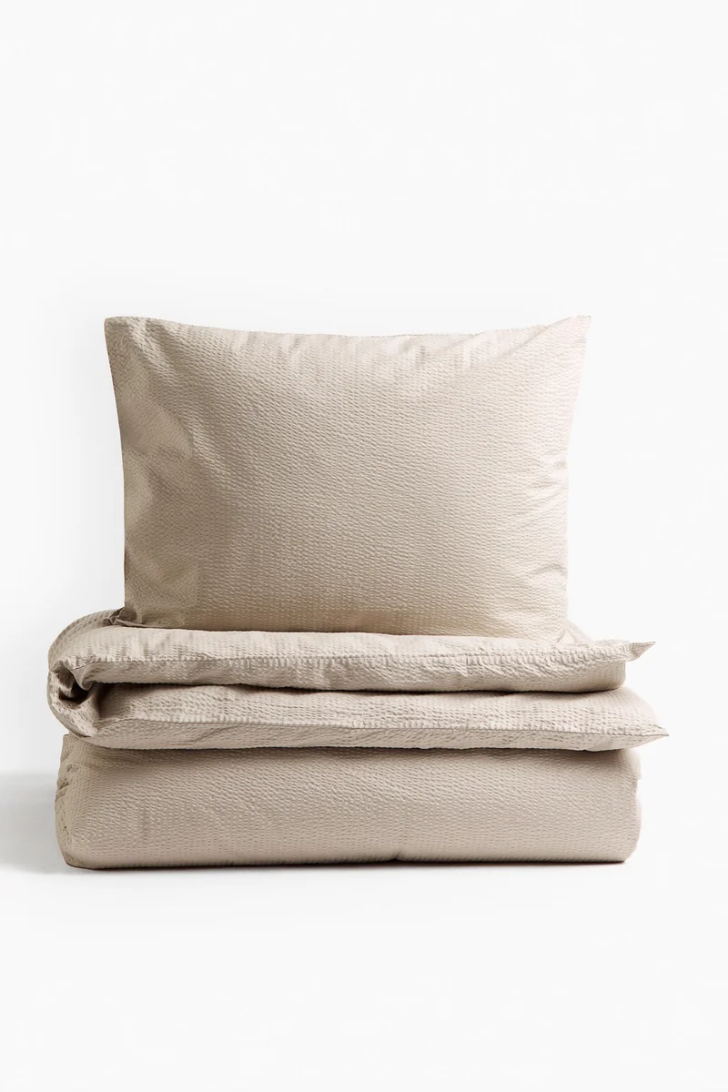 H&M Seersucker single duvet cover set
