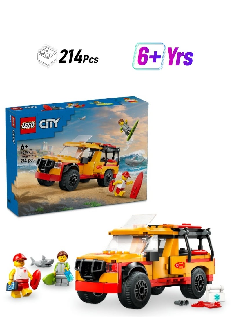 LEGO City Lifeguard Beach Rescue Truck 60453 Building Set (214 Pieces) - Image 1