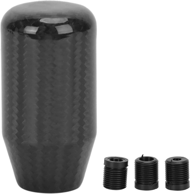 Carbon Fiber Shift Knob Gear Stick Shifter Replacement, Universal Gear Shifter with 3 Threaded Adapters, Premium Carbon Fiber and Metal Construction for Smooth Shifting, Classic St - Image 1