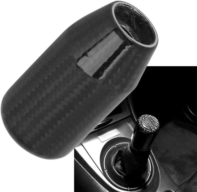 Carbon Fiber Shift Knob Gear Stick Shifter Replacement, Universal Gear Shifter with 3 Threaded Adapters, Premium Carbon Fiber and Metal Construction for Smooth Shifting, Classic St - Image 3