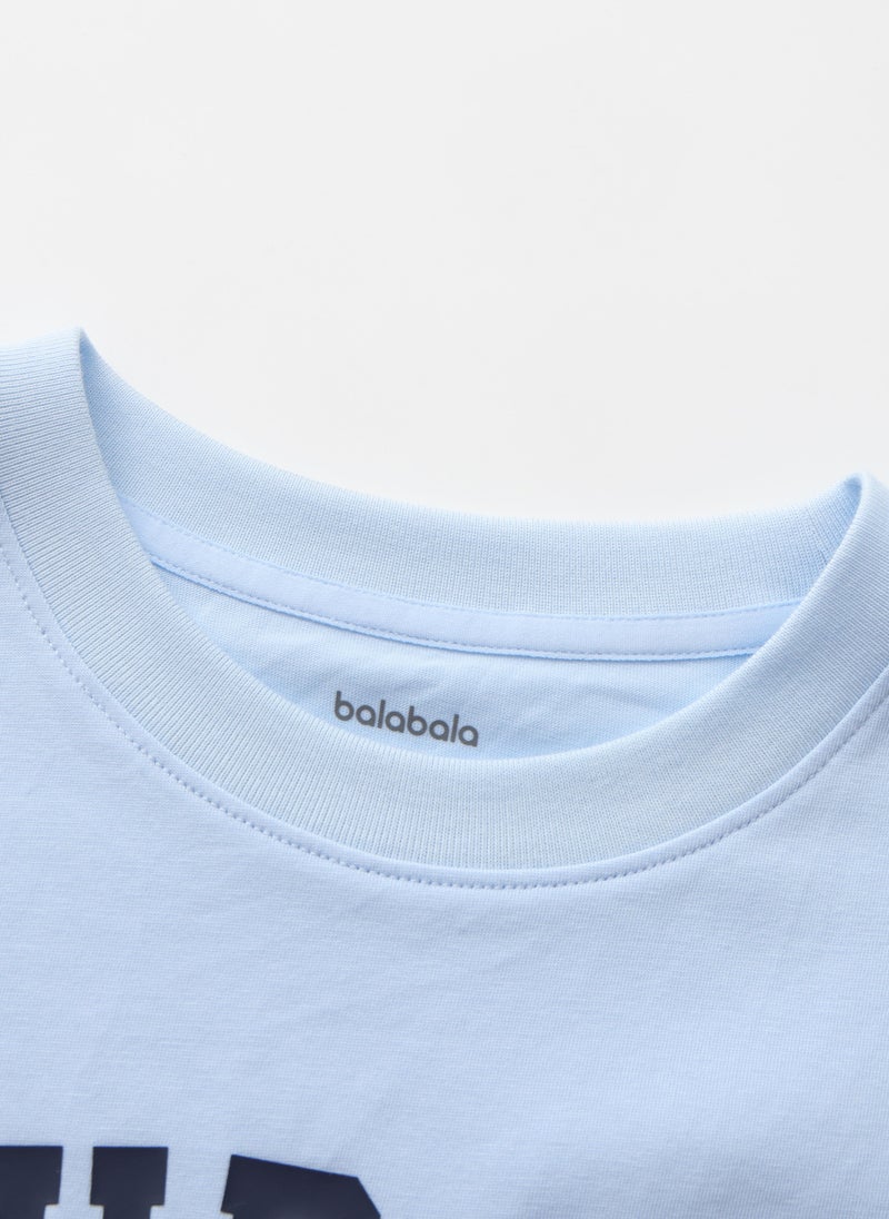 Balabala Kids Unisex Round neck short-sleeved T-shirt - Image 3