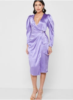 Closet London Puff Sleeve Wrap Dress  - Image 4