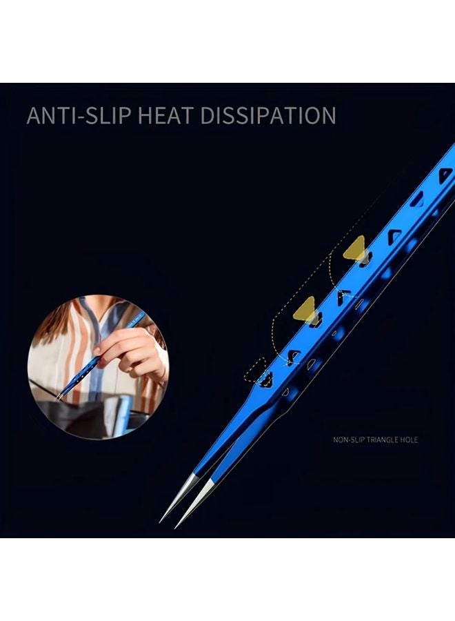 MECHANIC AAC 14 Non Magnetic High Hardness 8 Hollows Heat Dissipating Stainless Steel Precise Tweezers - Image 5