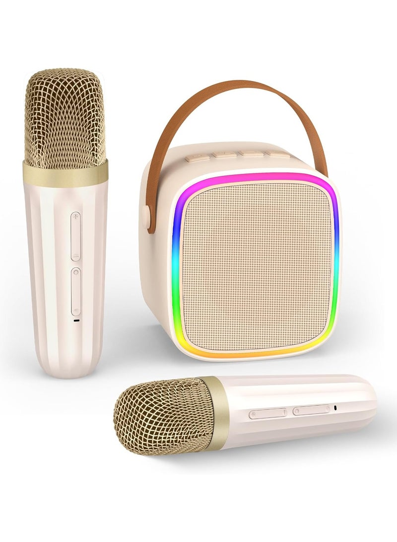 Karaoke Machine with 2 Wireless Microphones, Kids Toys Portable Bluetooth Speaker for Kids Adults Toddler Girls Toys for 4 5 6 7 8 9 10 12 Year Old Gift Ideas - Image 1