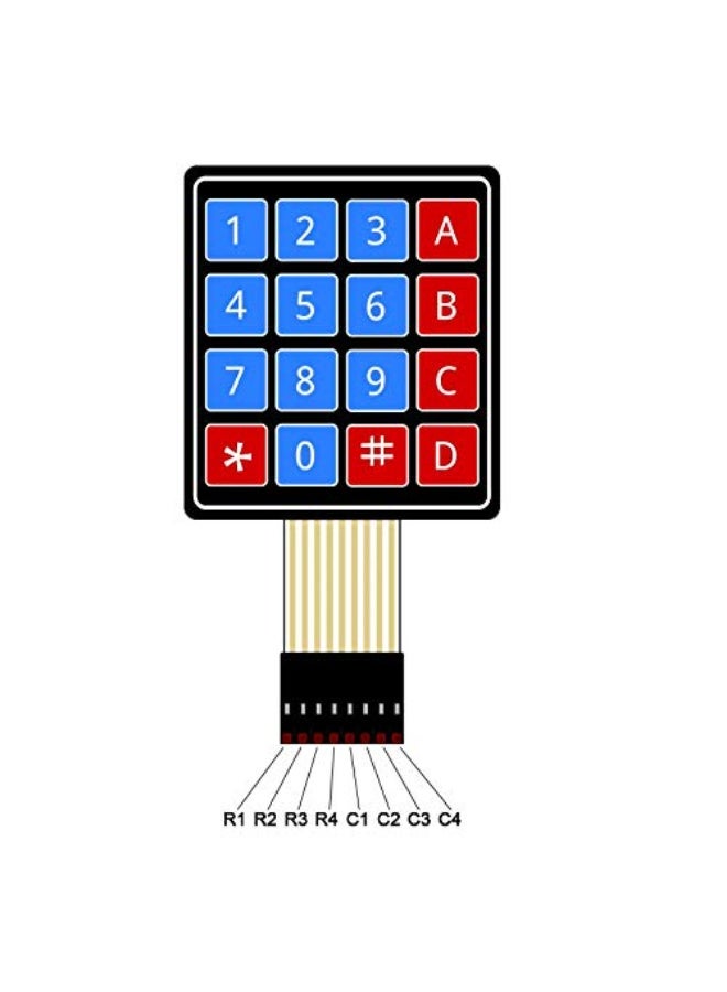 4x4 Matrix Membrane Keypad – 16-Key Flexible Keypad for Arduino, Raspberry Pi & DIY Electronics Projects