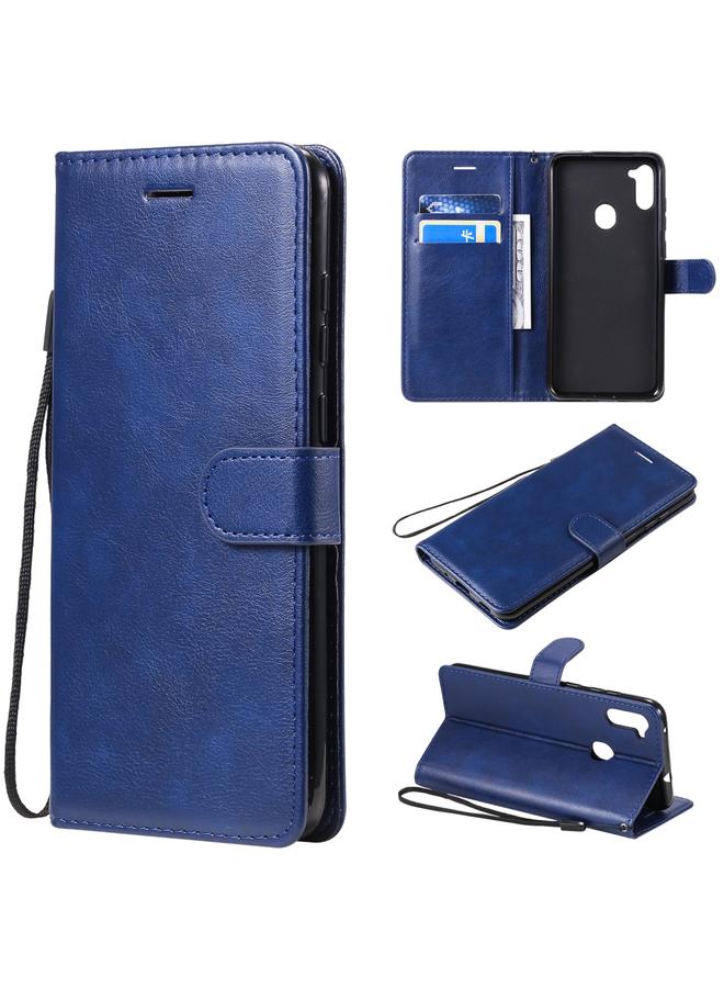 S-TOP Case For Samsung Galaxy A11 Solid Color Horizontal Flip Protective Leather Case with Holder & Card Slots & Wallet & Photo Frame & Lanyard - Image 1