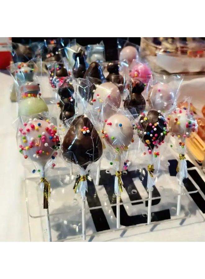 Natural Acrylic Cake Pop Stand 20 Slots Tiered Cupcake Dessert Display Tower Party Decoration - Image 5