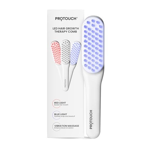 PROTOUCH LED Hair Therapy Comb with Red & Blue LED light scalp treatment & Vibration massage | Hair Fall control | Scalp Massage | Portable & Detangling | For Men & Women | All Hair Type - Image 1