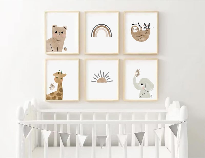 Baccone Set of 6 Boho Nursery Wall Art Prints - Image 1