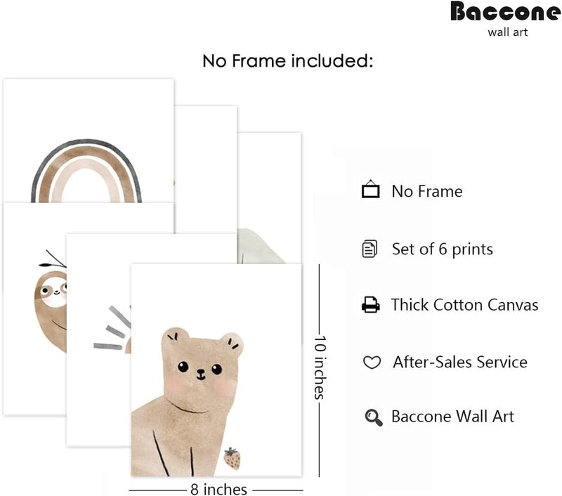 Baccone Set of 6 Boho Nursery Wall Art Prints - Image 2