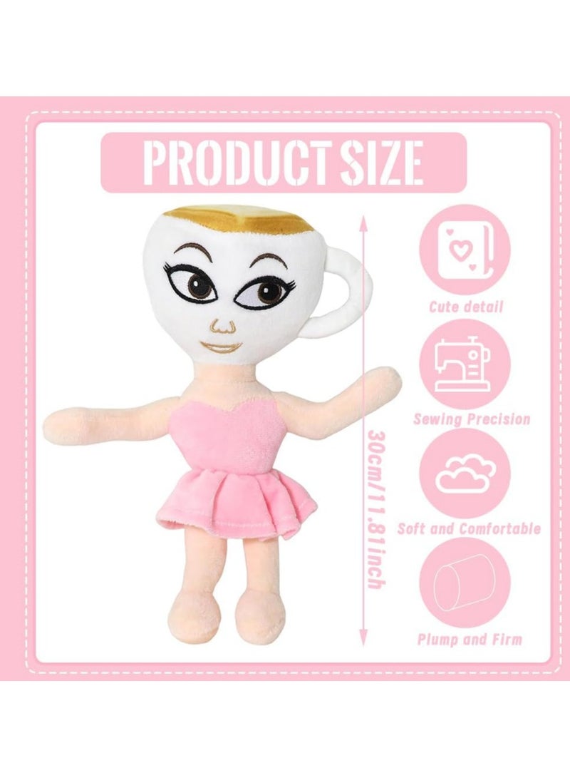 عام لعبة دمية محشوة على شكل كابتشينو، دمى محشوة، دمى إيطالية ناعمة على شكل دماغ، دمى محشوة للألعاب، دمى شخصيات كابتشينو للألعاب للمعجبين (30 سم) - Image 2