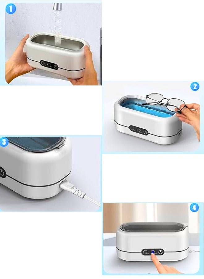 Chase Up Ultrasonic Jewelry Cleaner, 48KHz Ultrasonic Cleaner Machine for Jewelry, Eyeglasses, Rings, Watch Strap, Dentures, Dual Cleaning Modes, 304 Stainless Steel Tank - Image 3