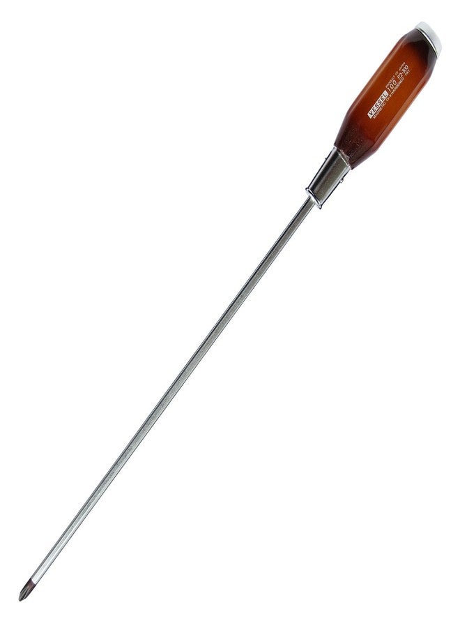 VESSEL Genuine Wood Handle Tang-Thru Screwdriver +2x300 (12") No.100 100P2300 Made in Japan by VESSEL - Image 1