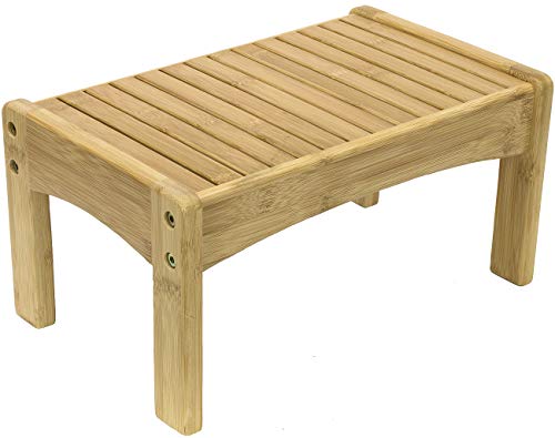 Sorbus Small Bamboo Step Stool Wooden Foot Rest Stool Potty Training Stool for Kids Toddlers - Image 1