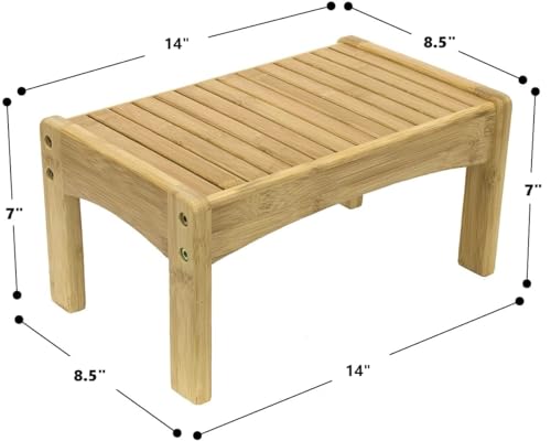 Sorbus Small Bamboo Step Stool Wooden Foot Rest Stool Potty Training Stool for Kids Toddlers - Image 3