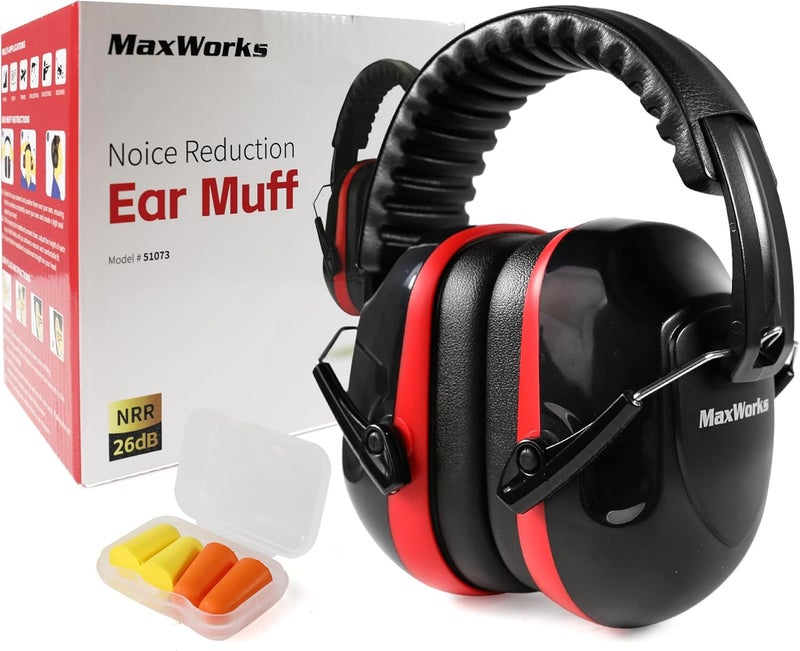 MaxWorks 51073 Noise Reduction Ear Muffs Sound Proof Ear Protection NRR 26dB Noise Cancelling Headphones - Image 2