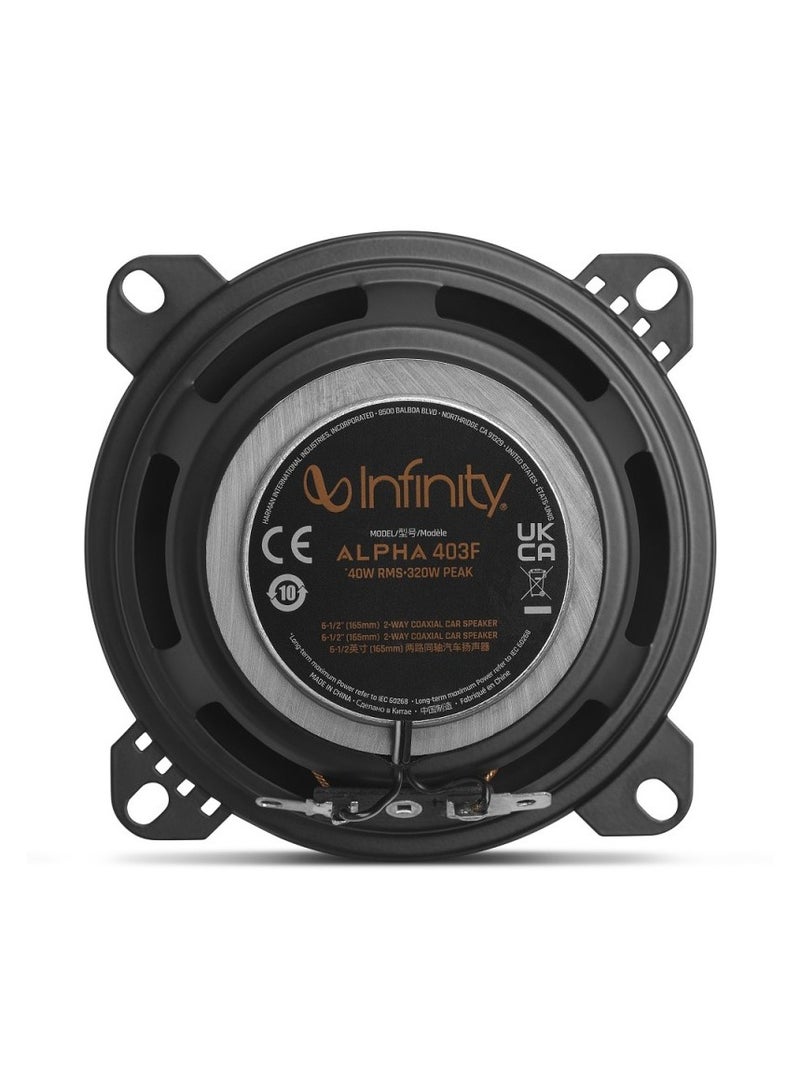 Infinity Alpha 403F 4" Coaxial Car Audio Speaker – 40W RMS, 320W Peak - Image 3
