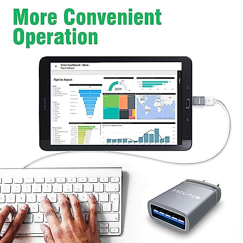 Sounce USB Type C Female to USB Male OTG Adapter Portable High-Speed Data Transfer, Compatible and Works with Laptops, Tablets, Smartphone, Chargers and More Devices with Standard USB A Interface - Image 3