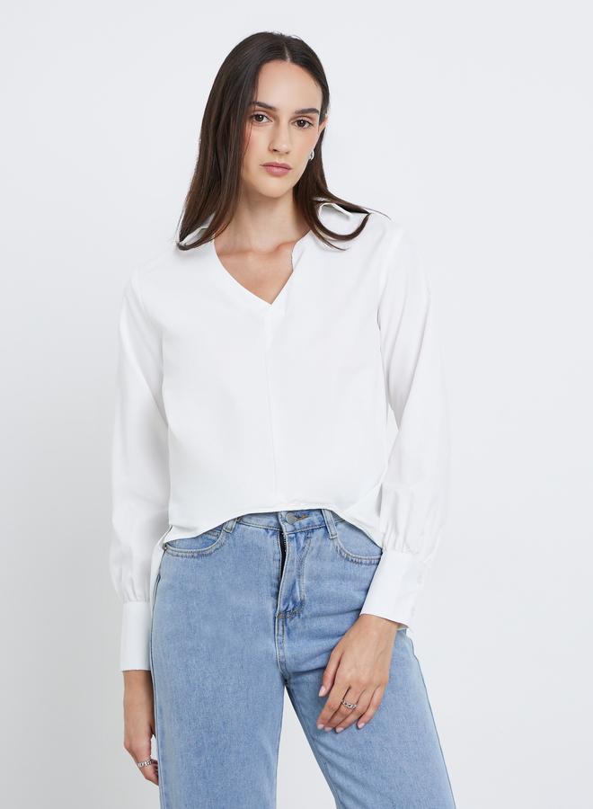 Styli Solid Long Sleeve Regular Fit Shirt - Image 3