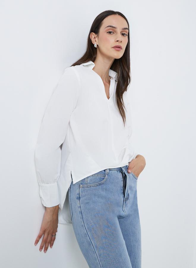 Styli Solid Long Sleeve Regular Fit Shirt - Image 1