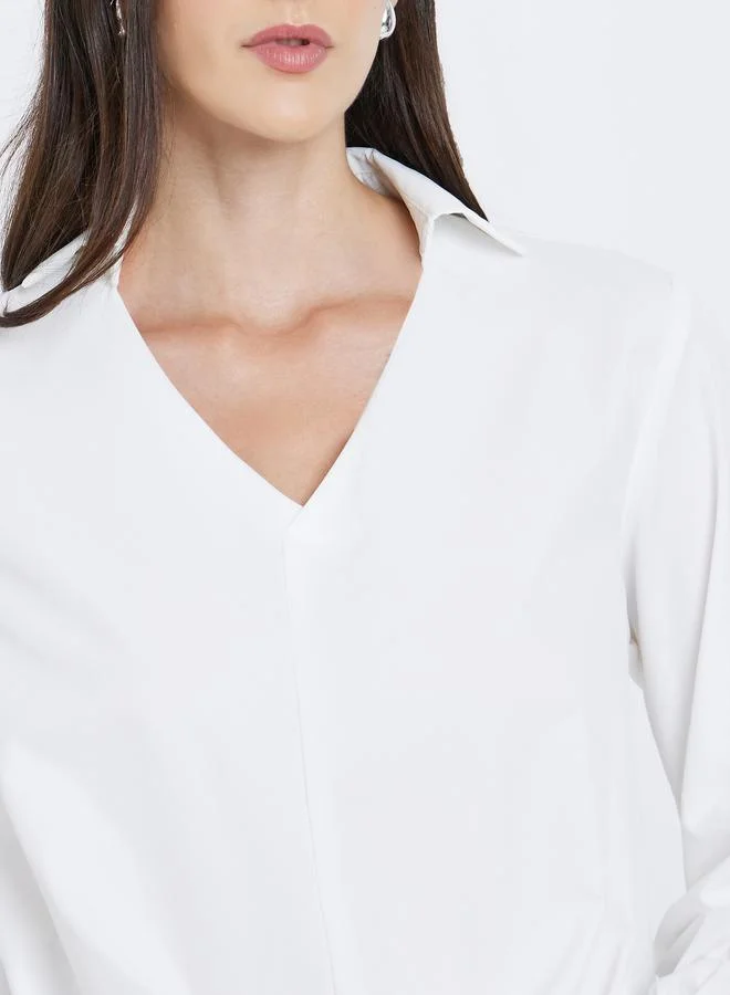 Styli Styli Solid Long Sleeve Regular Fit Shirt