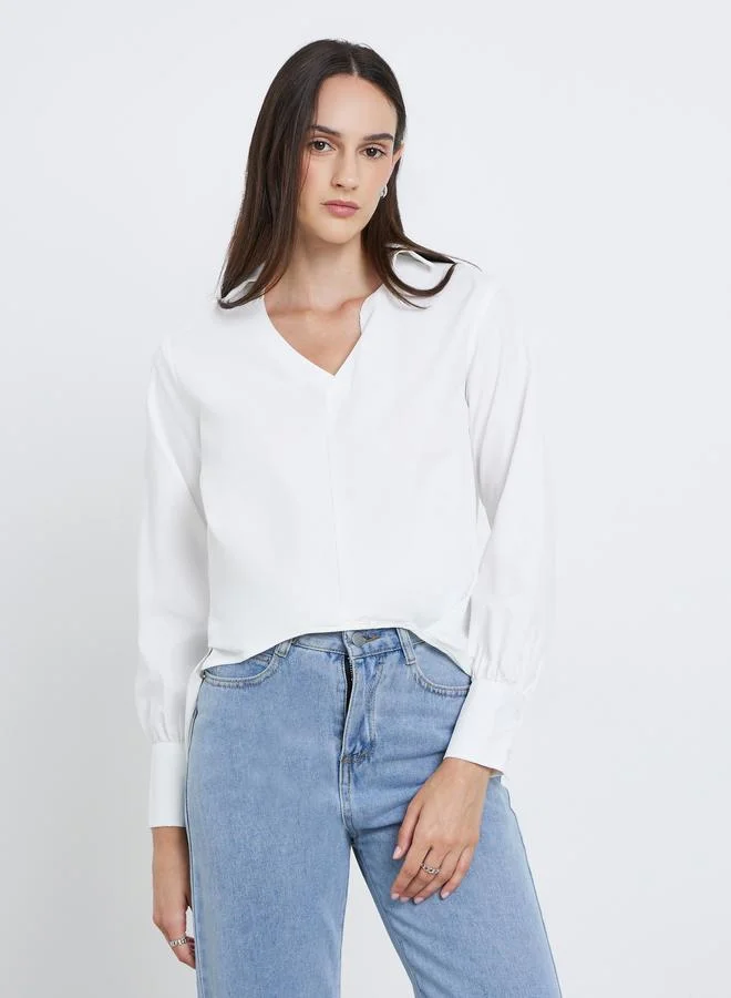 ستايلي قميص ستايلي بأكمام طويلة بقصة منتظمة