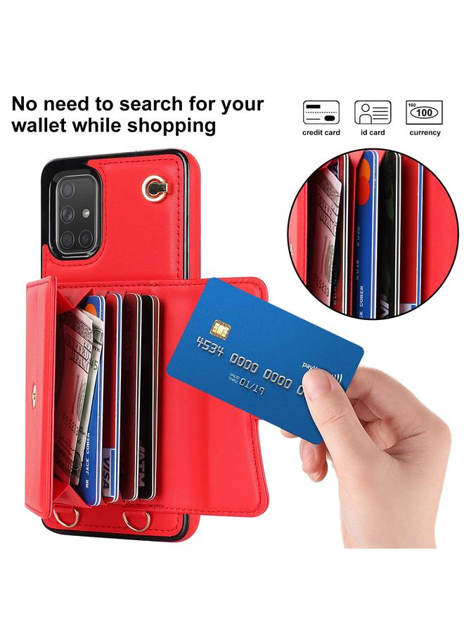S-TOP Case For Samsung Galaxy A51 4G RFID Card Slot Leather Phone Case with Long Lanyard - Image 2