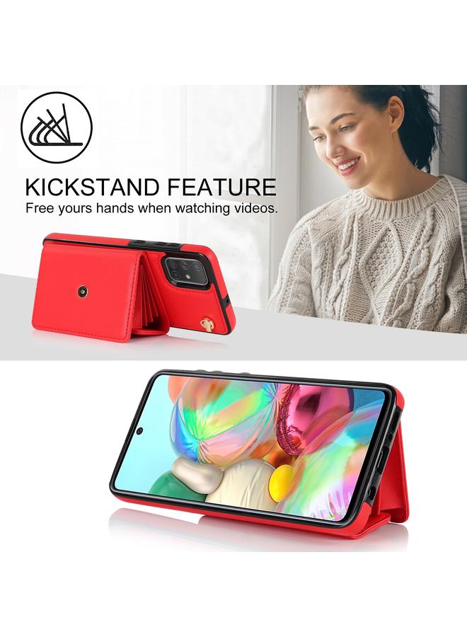 S-TOP Case For Samsung Galaxy A51 4G RFID Card Slot Leather Phone Case with Long Lanyard - Image 5